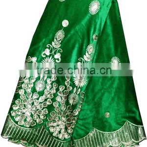 Classical Design Bule Color Indian Velvet Lace Fabric for Dress thumbnail-4