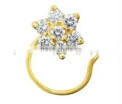 18 K YELLOWGOLD DIAMOND NOSE PIN thumbnail-1