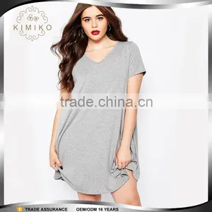Clothes Casual Plus Size Shirt Dress XXXL Short Sleeve Fat Women thumbnail-1