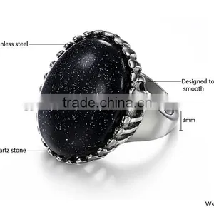 Cheap Wholesale Men Stainless Steel Turquoise Stone Ring thumbnail-3