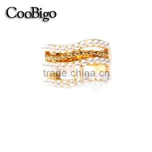 Fashion Jewelry Zinc Alloy Imitation Pearl Ring Ladies Wedding Engagement Party Show Gift Dresses Apparel Promotion Accessories thumbnail-3