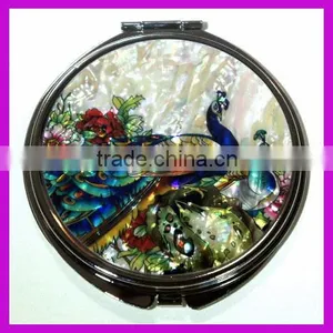 Round Folding Metal Owl Make up Pocket Mirror thumbnail-1