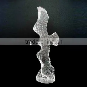 Clear Crystal Eagle Model Eagle Figurine for Business 3d Model Gift Souvenirs or Sport Eagle Trophy thumbnail-1