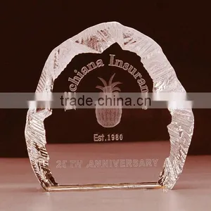 Popular Crystal Iceberg Stand, Crystal Award With Custom Logo as 25th Anniversary Gift thumbnail-1