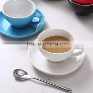 Color Glaze Porcelain Coffee Cup With Saucer thumbnail-5