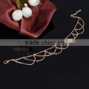 Gold Plated Fashion Women Jewelry Leg Heart Bracelet Foot Chain Anklet thumbnail-3