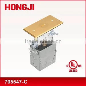 UL Listed 1-Gang Box Covers Recessed Floor Plate Single Receptacle Brass Alloy thumbnail-1