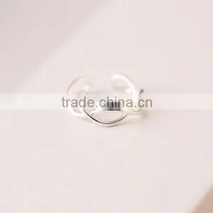 New 925 Sterling Silver Jewelry, Silver Wave Ring Opening Tail Ring Joint Ring Jewelry Wholesale thumbnail-2