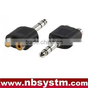 6.35mm Stereo Plug to 2x RCA Jack Adaptor thumbnail-1