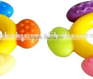 Double Injection Solid Silicone Attractive Design Baby Soft Teether thumbnail-2