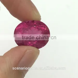 #13EZZZ Natural Pink Tourmaline Oval Faceted Loose Gemstone Rubellite thumbnail-1