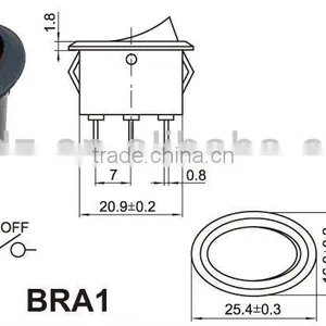Rocker Switch 20a 250vac,6A 250V 10A 125V COPPER PINS Rocker Switch thumbnail-4