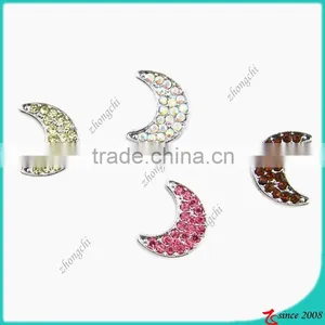 Zinc Alloy Crystals Moon Slider Charm thumbnail-1