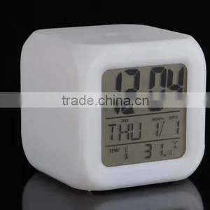 New Design 7 Color Change Digital Alarm Clock / Glowing Led Color Change Clock / Led Table Clock thumbnail-2