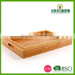 Best Selling 3pcs Bamboo Food Serving Tray Bamboo Kitchen Tray thumbnail-2