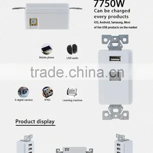 5V/3100mA 3 USB Ports Wall Socket Charger Electrical Power Outlet Panel Plate thumbnail-6