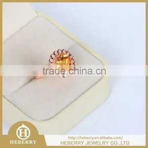 Silver Wedding Ring With Excellent Cutting Citrine Gemstone Best Gift for Ladies thumbnail-4
