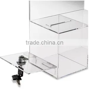 Source One Deluxe Donation Box - Collection Box - Tip Container - With Two Compartments for Give & Take- Treat or Prize Compartm thumbnail-3