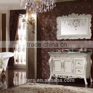 2016 Small Corner Bathroom Decor Quartz Stone Counter Top Solid Wood Modern Bathroom VanityWTS240 thumbnail-2