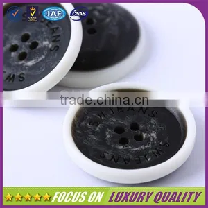 White Circle Decoration With Bufflo Horn Button for Coat thumbnail-3