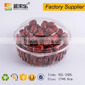 PET Clear Round OEM Plastic Container Box With Lid thumbnail-1