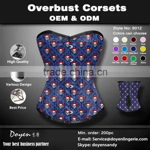 Cheap Steel Boned Lace Printing Corset Body Shaper Waist Training Corsets thumbnail-3