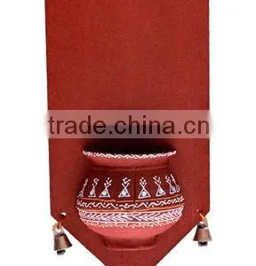 MDF Wood Wall Hanging Flower Pot Kalash Home Decoration Gift Christmas Handmade Art Work thumbnail-1