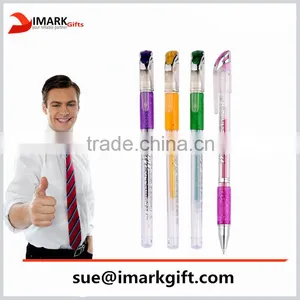 Multicolor Glitter Gel Pen With Rubber Gripper Hot Sale Customized Logo Gel Pen thumbnail-1