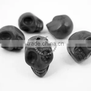 18MM 16inch Strand Black Turquoise Skull Stone Beads,black Skull Loose Beads,skull Beads Strand 3010029 thumbnail-1