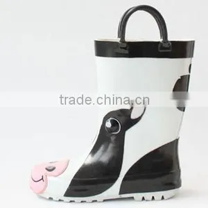 Lovely Black Bird Pattern Rain Boots for Kids thumbnail-1