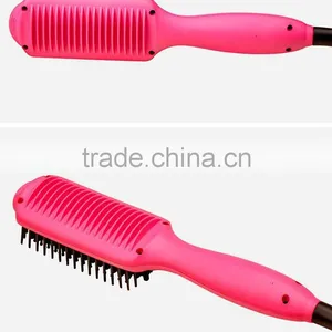 Pink 3 In 1 Professional Hair Salon Equipment Electric Hair Straightener Brush With Hair Curler thumbnail-5