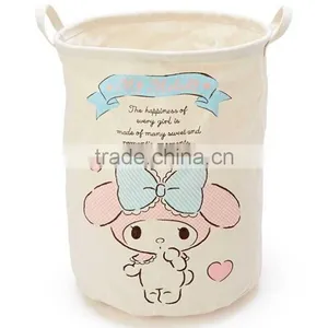 Foldable Laundry Basket Cotton Linen Toys Bin Basket Household Storage Organizer Cartoon Bottle thumbnail-2
