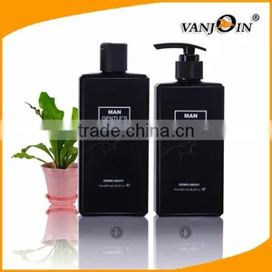 Black Square Plastic Shower Cream Bottle With Pump or Disc Cap thumbnail-1