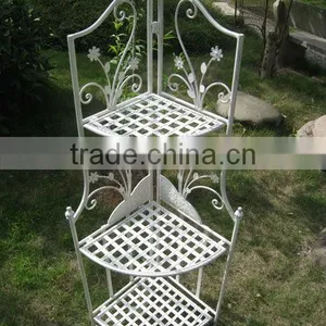 Home Decorative 3-tier Outdoor Corner Shelf thumbnail-1