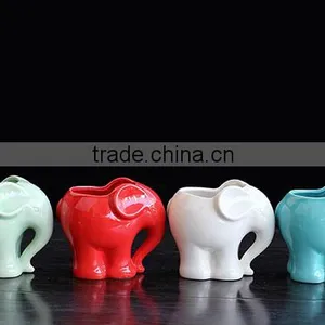 Garden Decor Elephant Shaped Animal Flowr Pot Small Cute Ceramic Pot for Plants thumbnail-3
