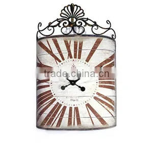 Vintage Metal Curved Decorative Wall Clock thumbnail-1