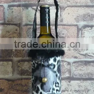 Animal Design With Handle Leather Fabric Wine Bags thumbnail-1