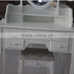 Dresser With Triple Mirror /make-up Desk Dressing Table With Stool thumbnail-3