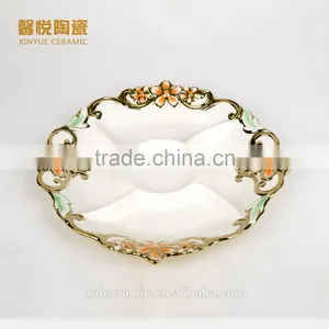 Hot Sale Ceramic Candy Plate Golden ,ceramic Plate Wholesale in Stock thumbnail-2
