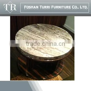 Modern Black Hand Craverd Travertine Top End Table thumbnail-2