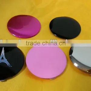 Metal Round Double Sides Compact Mirror Folding Custom Logo Make up Mirror thumbnail-1