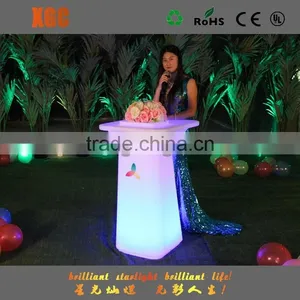 Cheap Plastic Round Tables for Sale/Colorful Light LED Plastic Furniture Bar Table thumbnail-4
