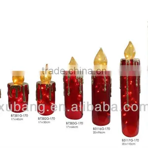 Chinese Cheap Fiber Glass Christmas Decorative Candle Light for Holiday Products thumbnail-2