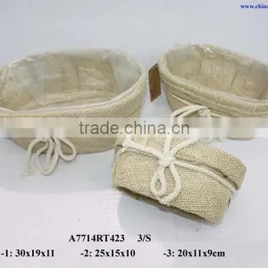 Oval Jute Storage Basket thumbnail-1