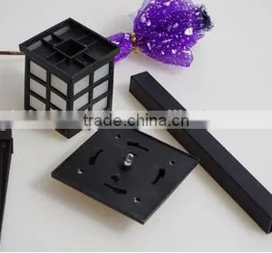 4 Solar Powered Lantern Stake Lights LED Carriage Oriental Garden Path Lights G0020 thumbnail-2