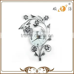 Hot Selling Concise Beautiful Silvery White Fancy Wall Clocks thumbnail-1