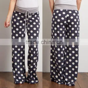 Sexy Adult Breastfeeding Grey Polka Dot Maternity Pajama Pants For Pregnant Women thumbnail-1