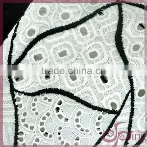 Fashion Geometric Hollow Out Cotton Lace Embroidery Fabric for Dress thumbnail-4