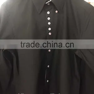 Men Formal Black Pontied T/C Dress Shirt 2015 thumbnail-5
