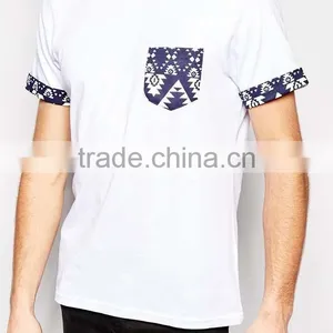 OEM New Design Round Neck 100% Cotton Blank Pocket T Shirt Wholesale thumbnail-4